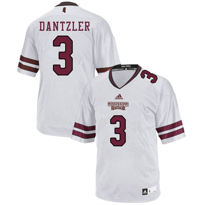 Men #3 Cameron Dantzler Mississippi State Bulldogs College Football Jerseys Sale-White